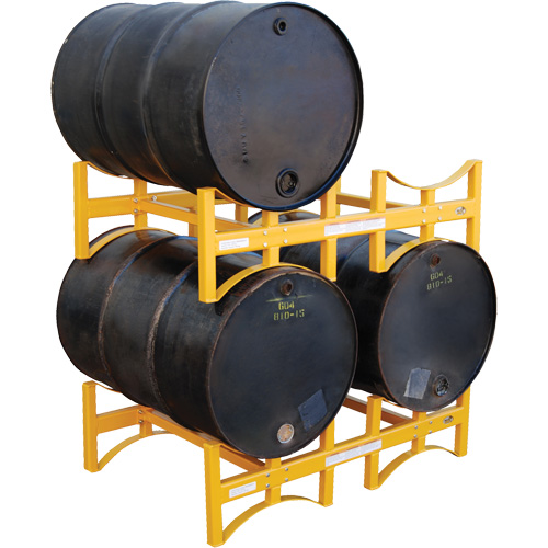 Porte-barils empilable en acier, 2 barils, Capacit&eacute; de 1600 lb, 45-1/2" la x 29-7/8" p x 12-3/4" h Quali-T-Solutions