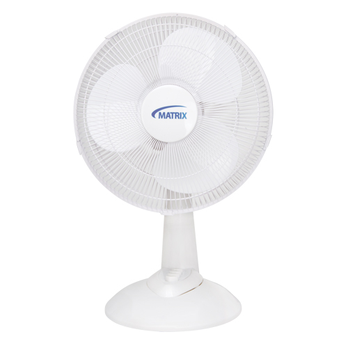 Ventilateur oscillant &agrave; boutons-poussoirs pour bureau, Diam&egrave;tre 12", 3 vitesses Quali-T-Solutions