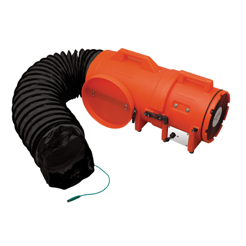 ALLEGRO INDUSTRIES 8" Plastic COM-PAX-IAL Blowers, 1/3 HP, 900 CFM, Explosion Proof Quali-T-Solutions