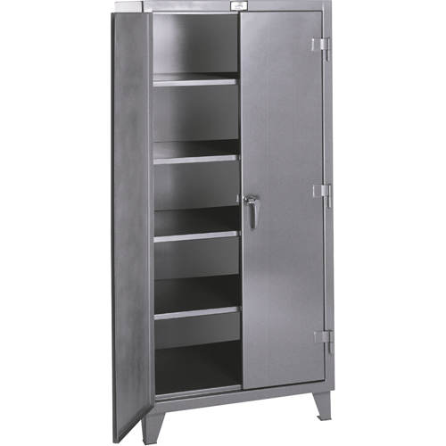 Armoires de rangement Rough & Tough, Acier, 4 Tablettes, 72" h x 72" la x 24" P, Gris Quali-T-Solutions