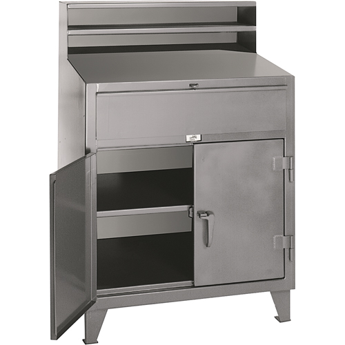 Pupitres d'atelier a/armoire, 36" la x 28" p x 54" h, Gris Quali-T-Solutions