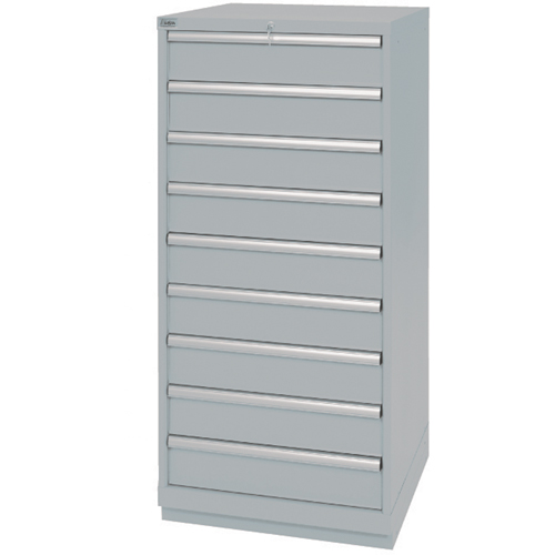 Drawer Cabinets, 9 Drawers, 28-1/4" W x 28-1/2" D x 59-1/2" H, Grey Quali-T-Solutions