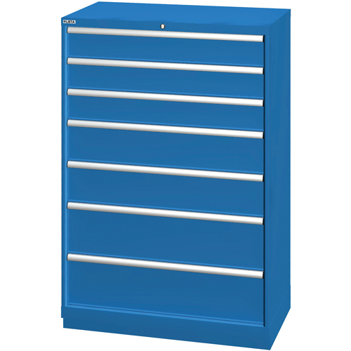 Drawer Cabinets, 7 Drawers, 40-1/4" W x 22-1/2" D x 59-1/2" H, Bright blue Quali-T-Solutions