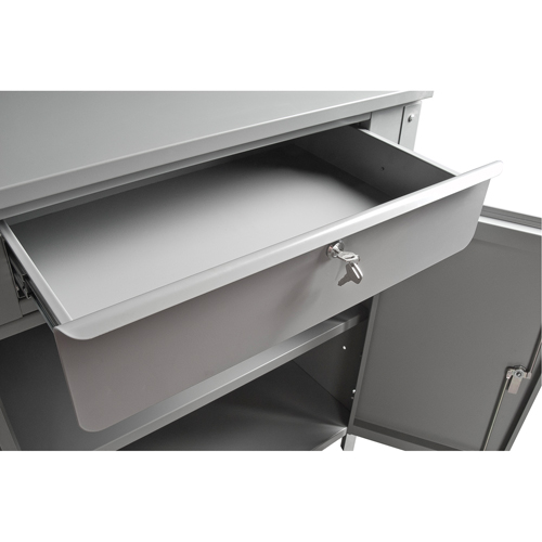 Pupitre d'atelier de style armoire, 34-1/2" la x 30" p x 53" h, Gris Quali-T-Solutions