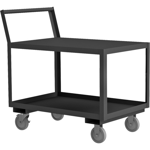 Chariot de service avec surface surbaiss&eacute;e, 2 niveaux, 24-1/4" la x 51" p x 37-1/2" h, 1200 lb Cap Quali-T-Solutions
