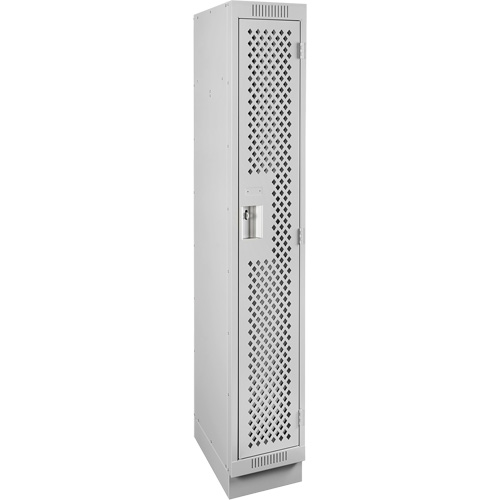 Clean Line Lockers, 12" x 15" x 76", Steel, Grey, Rivet (Assembled), Perforated Quali-T-Solutions