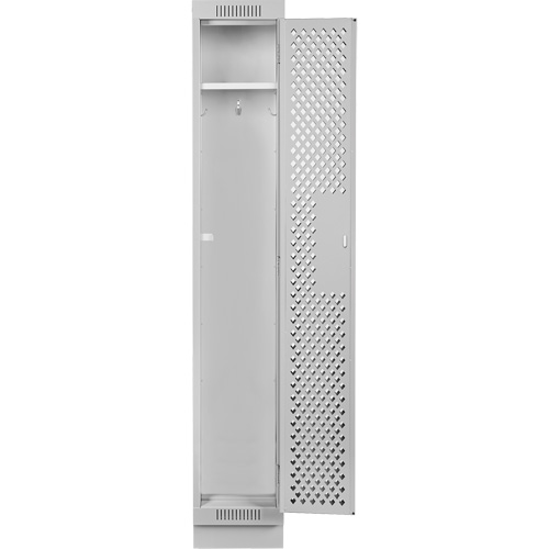 Clean Line Lockers, 12" x 15" x 76", Steel, Grey, Rivet (Assembled), Perforated Quali-T-Solutions