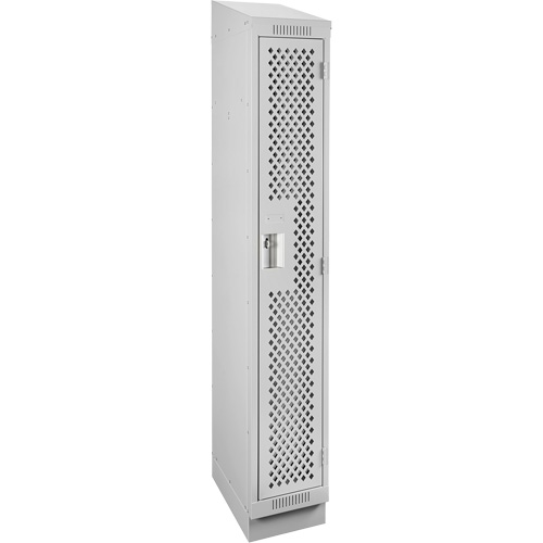 Clean Line Lockers, 12" x 15" x 82", Steel, Grey, Rivet (Assembled), Perforated Quali-T-Solutions