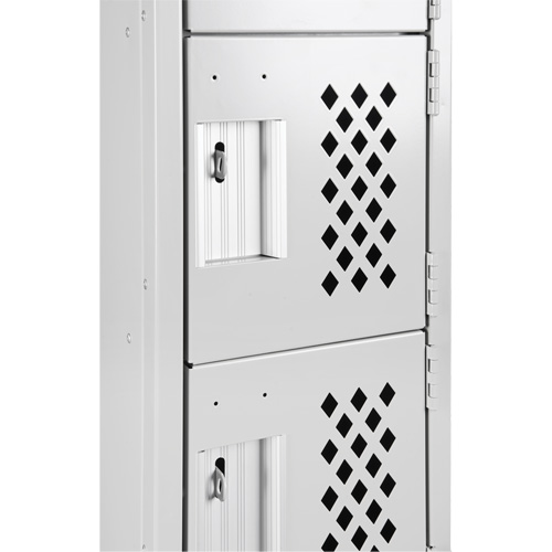 Assembled Lockerettes Clean Line Perforated Economy Lockers, 6 -tier, Bank of 3, 18" x 72" x 12", Steel Quali-T-Solutions