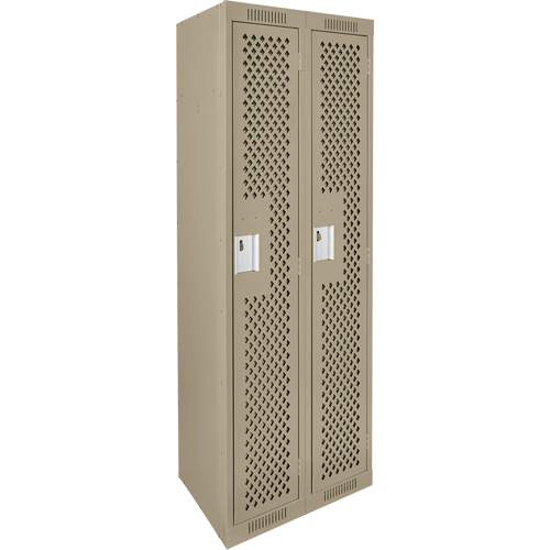 Casiers Clean Line, Bloc de 2, 24" x 15" x 72", Acier, Beige, Rivet (assembl&eacute;), Perfor&eacute; Quali-T-Solutions