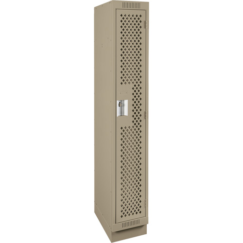 Casiers Clean Line, 12" x 15" x 76", Acier, Beige, Rivet (assembl&eacute;), Perfor&eacute; Quali-T-Solutions