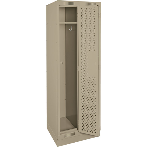Clean Line Lockers, Bank of 2, 24" x 15" x 76", Steel, Beige, Rivet (Assembled), Perforated Quali-T-Solutions