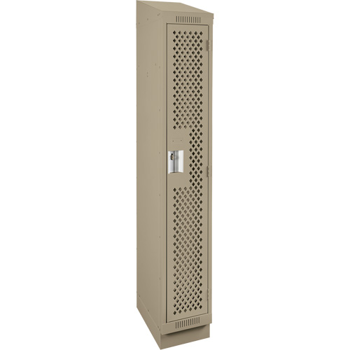 Clean Line Lockers, 12" x 15" x 82", Steel, Beige, Rivet (Assembled), Perforated Quali-T-Solutions
