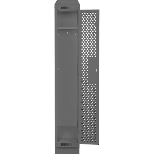 Clean Line Lockers, 12" x 15" x 82", Steel, Charcoal, Rivet (Assembled), Perforated Quali-T-Solutions