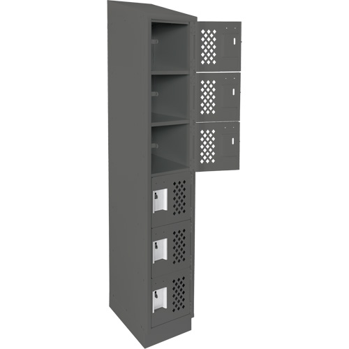 Assembled Lockerettes Clean Line Perforated Economy Lockers, 6 -tier, 18" x 72" x 12", Steel Quali-T-Solutions