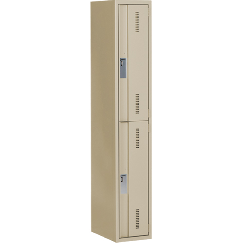Casiers robustes Concorde, 2 niveaux, 12" x 18" x 72", Acier, Beige, Soud&eacute; (assembl&eacute;) Quali-T-Solutions