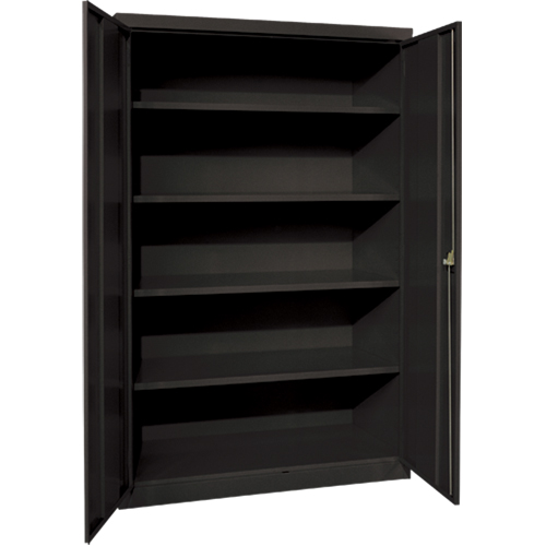 Armoires de rangement Hi-Boy profondes, Acier, 4 Tablettes, 72" h x 36" la x 24" P, Noir Quali-T-Solutions
