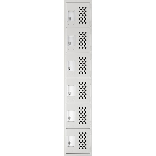 Petit casier perfor&eacute; Clean-Line, 6 niveaux, 12" x 72" x 12", Acier Quali-T-Solutions