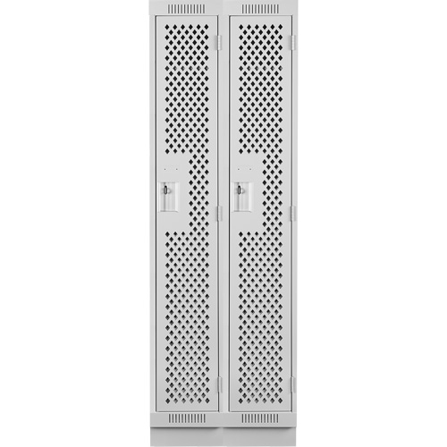Casiers Clean Line, Bloc de 2, 24" x 15" x 76", Acier, Gris, Rivet (assembl&eacute;), Perfor&eacute; Quali-T-Solutions