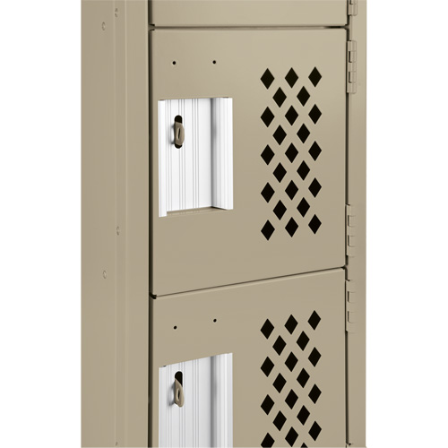 Assembled Lockerettes Clean Line Perforated Economy Lockers, 6 -tier, 18" x 72" x 12", Steel Quali-T-Solutions
