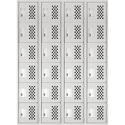 Clean Line Lockerettes, 6 -tier, Bank of 4, 18" x 72" x 12", Steel Quali-T-Solutions