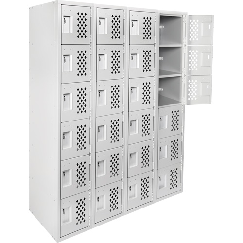 Clean Line Lockerettes, 6 -tier, Bank of 4, 18" x 72" x 12", Steel Quali-T-Solutions