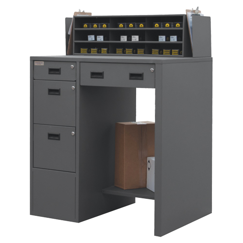 Bureau d'atelier, 39" la x 29" p x 53" h, Gris Quali-T-Solutions