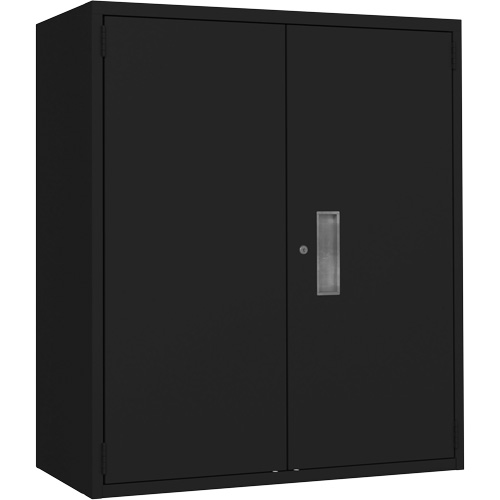 Armoire de rangement Lo-Boy, Acier, 2 Tablettes, 42" h x 36" la x 18" P, Noir Quali-T-Solutions