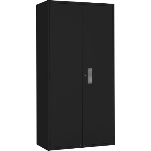Armoire garde-robe, Acier, 36" la x 18" p x 72" h, Noir Quali-T-Solutions