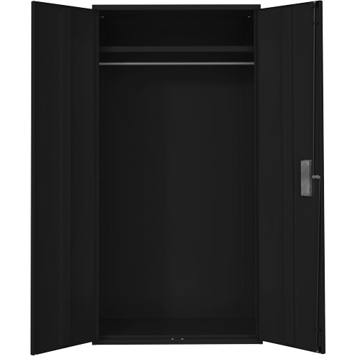 Armoire garde-robe, Acier, 36" la x 18" p x 72" h, Noir Quali-T-Solutions