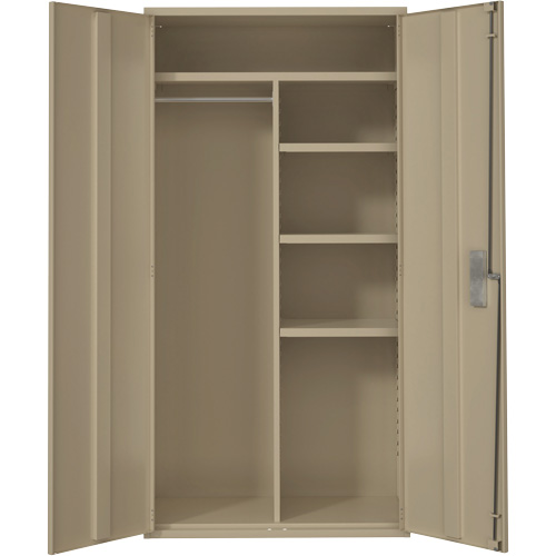 Armoire de rangements combin&eacute;s, Acier, 6 Tablettes, 72" h x 36" la x 18" P, Beige Quali-T-Solutions