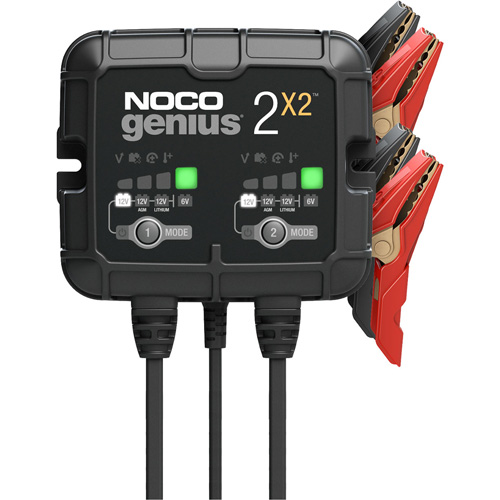 Genius&reg; 2X2 2-Bank, 4-Amp Battery Charger Quali-T-Solutions