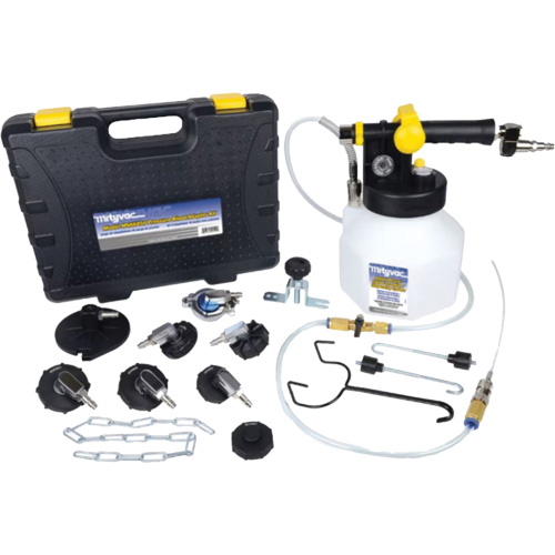 Trousse de purge de freins sous pression avec sept adaptateurs Quali-T-Solutions