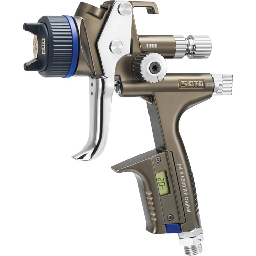 Pistolet de peinture de premi&egrave;re qualit&eacute; pour peinture automobile avec psi num&eacute;rique X5500 RP 1,3 O RPS D, Entr&eacute;e d'air 1/4" NPT, 10,24 pi³/min, Capacit&eacute; 0,6 L/0,9 L, 0,17 psi Quali-T-Solutions