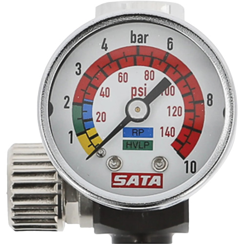 Microm&egrave;tre d'air avec manom&egrave;tre, 1/4" (filetage m&acirc;le) et G 1/4" (filetage femelle) Quali-T-Solutions
