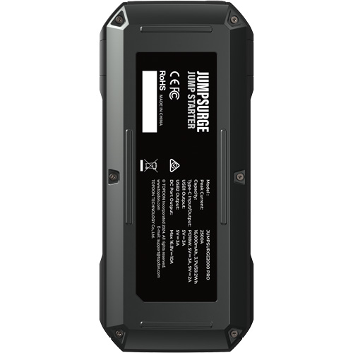 D&eacute;marreur de secours, banque d'alimentation et lampe de poche JumpSurge2000Pro &agrave; 2500 A de pointe Quali-T-Solutions
