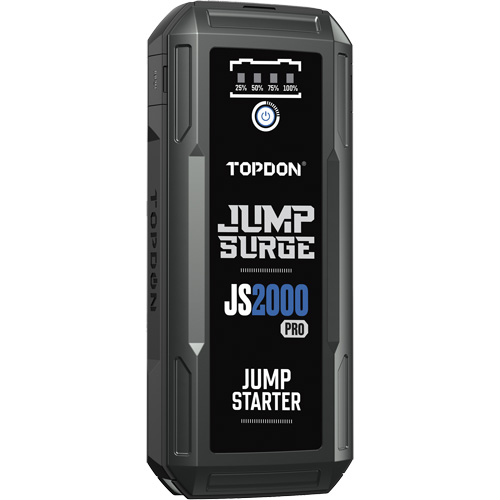 D&eacute;marreur de secours, banque d'alimentation et lampe de poche JumpSurge2000Pro &agrave; 2500 A de pointe Quali-T-Solutions