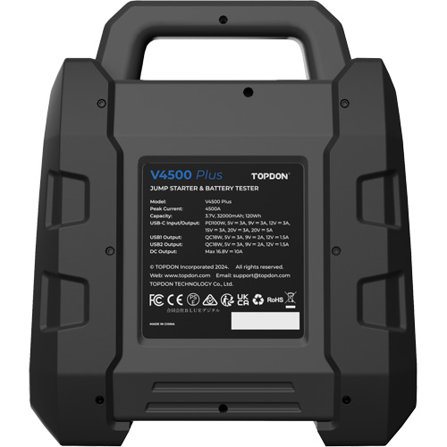 V4500 Plus 2-in-1 4500 Peak Amp Jump Starter, Battery & System Tester Quali-T-Solutions