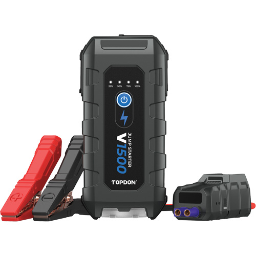 D&eacute;marreur d'appoint, survolteur, banque d'alimentation et lampe de poche V1500 Quali-T-Solutions