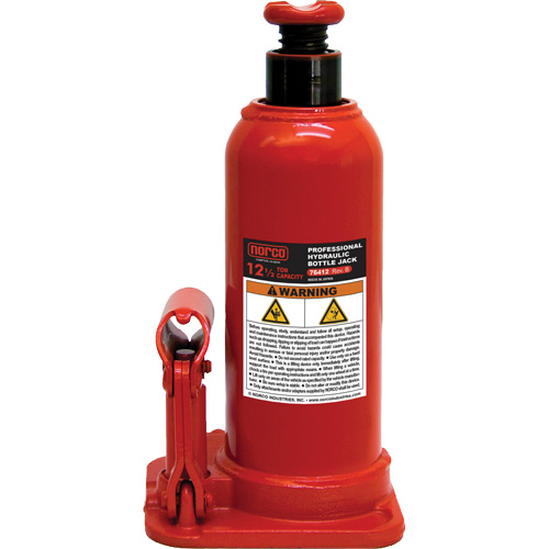 Cric hydraulique &agrave; bouteille avec trou pour manom&egrave;tre, 12,5 tonnes, 18-89/100" Hauteur &eacute;lev&eacute;e Quali-T-Solutions