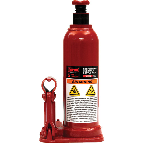 Cric &agrave; bouteille hydraulique professionnel, 5 tonne(s), 18-7/8" Hauteur &eacute;lev&eacute;e Quali-T-Solutions