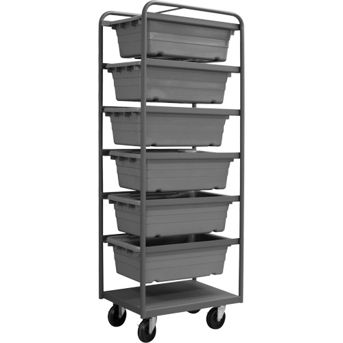 Mobile Tub Rack, Double-sided, 6 bins, 26" W x 18" D x 74" H Quali-T-Solutions