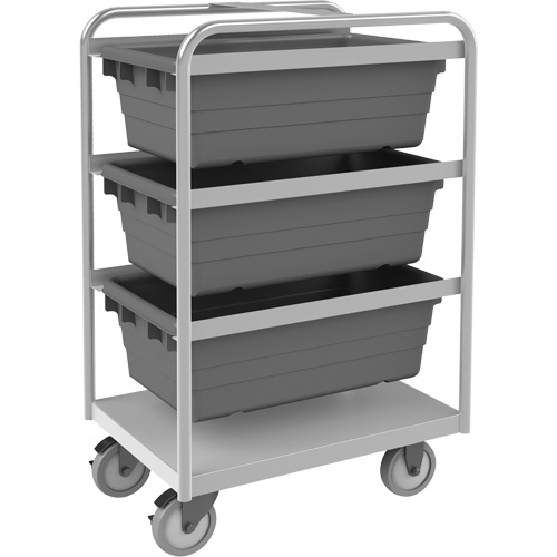 Mobile Tub Rack, Double-sided, 3 bins, 26" W x 18" D x 42" H Quali-T-Solutions