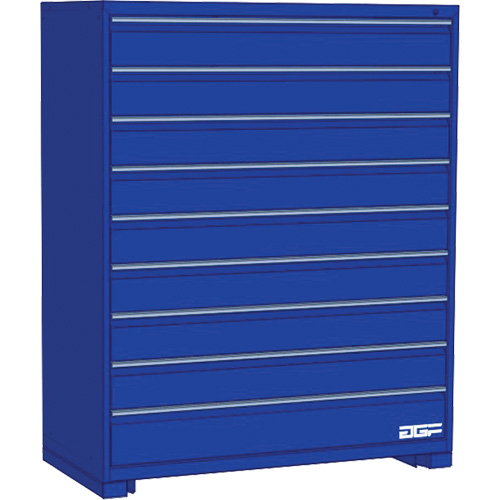 Armoire &agrave; tiroirs modulaire, 9 tiroirs, 36" la x 28" p x 60" h, Bleu Quali-T-Solutions