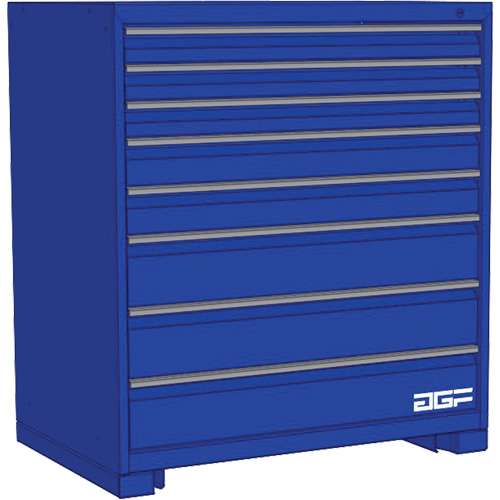 Armoire &agrave; tiroirs modulaire, 8 tiroirs, 24" la x 24" p x 40" h, Bleu Quali-T-Solutions