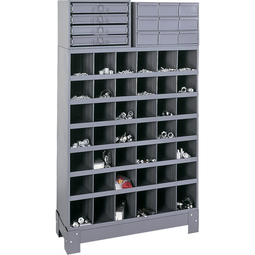 Modular Small Parts Storage Unit, Steel, 13 Drawers, 33-3/4" x 12-1/4" x 59", Grey Quali-T-Solutions
