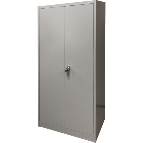 Armoire de rangement, Acier, 4 Tablettes, 66" h x 30" la x 15" P, Gris Quali-T-Solutions