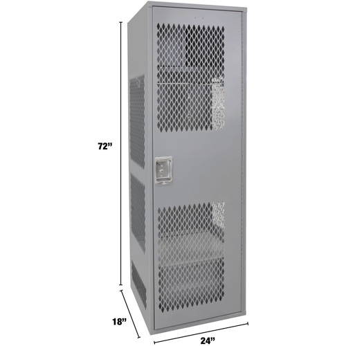 Casier pour &eacute;quipement avec porte, Acier, 24" la x 18" p x 72" h, Gris Quali-T-Solutions