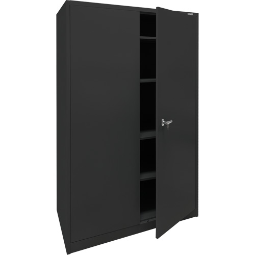 Storage Cabinet, Steel, 4 Shelves, 78" H x 48" W x 24" D, Black Quali-T-Solutions