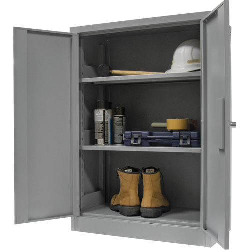 Armoire de rangement &agrave; hauteur de comptoir, Acier, 2 Tablettes, 42" h x 30" la x 15" P, Gris Quali-T-Solutions